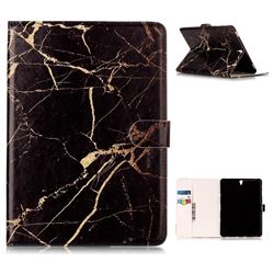 Black Gold Marble Folio Flip Stand PU Leather Wallet Case for Samsung Galaxy Tab S3 9.7 T820 T825