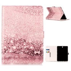 Glittering Rose Gold Folio Flip Stand PU Leather Wallet Case for Samsung Galaxy Tab S3 9.7 T820 T825