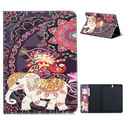 Totem Flower Elephant Folio Stand Tablet Leather Wallet Case for Samsung Galaxy Tab S3 9.7 T820 T825