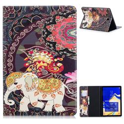 Totem Flower Elephant Folio Stand Tablet Leather Wallet Case for Samsung Galaxy Tab S4 10.5 T830 T835