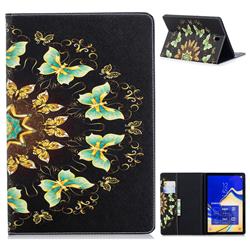 Circle Butterflies Folio Stand Tablet Leather Wallet Case for Samsung Galaxy Tab S4 10.5 T830 T835