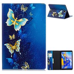 Golden Butterflies Folio Stand Leather Wallet Case for Samsung Galaxy Tab S4 10.5 T830 T835