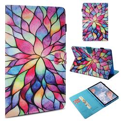 Colorful Lotus Folio Stand Leather Wallet Case for Samsung Galaxy Tab S4 10.5 T830 T835