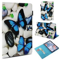 Blue Butterflies Folio Stand Leather Wallet Case for Samsung Galaxy Tab S4 10.5 T830 T835