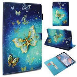 Gold Butterfly Folio Stand Leather Wallet Case for Samsung Galaxy Tab S4 10.5 T830 T835