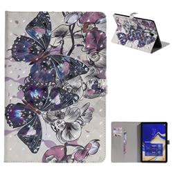 Black Butterfly 3D Painted Tablet Leather Wallet Case for Samsung Galaxy Tab S4 10.5 T830 T835