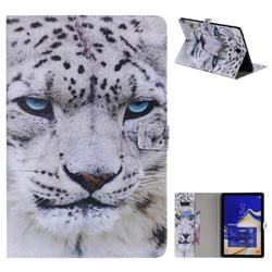 White Leopard Folio Flip Stand Leather Wallet Case for Samsung Galaxy Tab S4 10.5 T830 T835