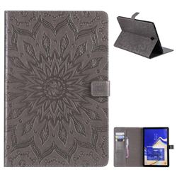 Embossing Sunflower Leather Flip Cover for Samsung Galaxy Tab S4 10.5 T830 T835 - Gray