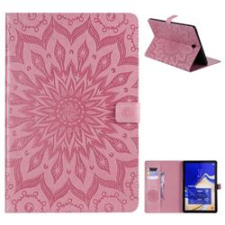 Embossing Sunflower Leather Flip Cover for Samsung Galaxy Tab S4 10.5 T830 T835 - Pink