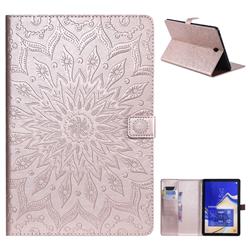 Embossing Sunflower Leather Flip Cover for Samsung Galaxy Tab S4 10.5 T830 T835 - Rose Gold