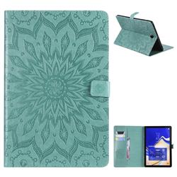 Embossing Sunflower Leather Flip Cover for Samsung Galaxy Tab S4 10.5 T830 T835 - Green