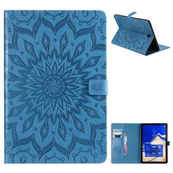 Embossing Sunflower Leather Flip Cover for Samsung Galaxy Tab S4 10.5 T830 T835 - Blue