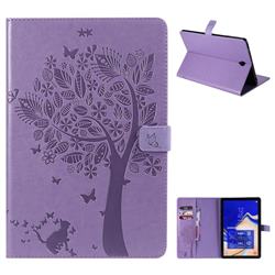 Embossing Butterfly Tree Leather Flip Cover for Samsung Galaxy Tab S4 10.5 T830 T835 - Purple