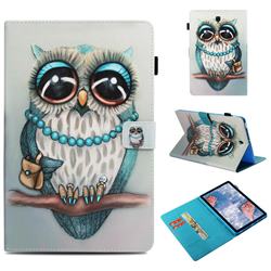 Sweet Gray Owl Folio Stand Leather Wallet Case for Samsung Galaxy Tab S4 10.5 T830 T835