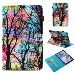 Color Tree Folio Stand Leather Wallet Case for Samsung Galaxy Tab S4 10.5 T830 T835