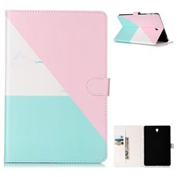 Tricolor Marble Folio Flip Stand PU Leather Wallet Case for Samsung Galaxy Tab S4 10.5 T830 T835