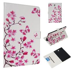 Rose Butterfly Flower Smooth Leather Tablet Wallet Case for Samsung Galaxy Tab S4 10.5 T830 T835