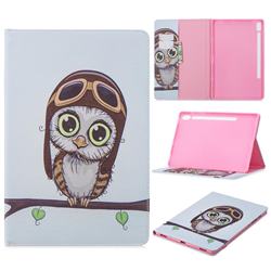Owl Pilots Folio Stand Leather Wallet Case for Samsung Galaxy Tab S6 10.5 T860 T865