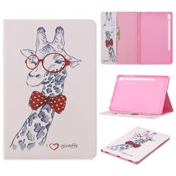 Glasses Giraffe Folio Stand Leather Wallet Case for Samsung Galaxy Tab S6 10.5 T860 T865