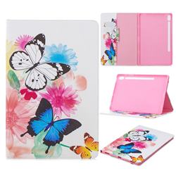 Vivid Flying Butterflies Folio Stand Leather Wallet Case for Samsung Galaxy Tab S6 10.5 T860 T865