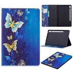 Golden Butterflies Folio Stand Leather Wallet Case for Samsung Galaxy Tab S6 10.5 T860 T865