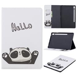Hello Panda Folio Stand Tablet Leather Wallet Case for Samsung Galaxy Tab S6 10.5 T860 T865
