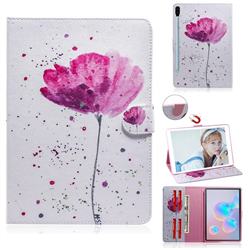 Purple Orchid Painting Tablet Leather Wallet Flip Cover for Samsung Galaxy Tab S6 10.5 T860 T865