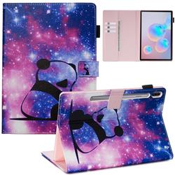 Panda Baby Matte Leather Wallet Tablet Case for Samsung Galaxy Tab S6 10.5 T860 T865