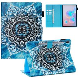 Underwater Mandala Flower Matte Leather Wallet Tablet Case for Samsung Galaxy Tab S6 10.5 T860 T865