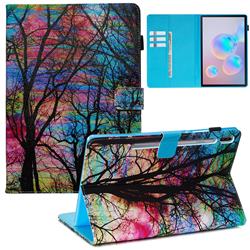 Color Tree Folio Stand Leather Wallet Case for Samsung Galaxy Tab S6 10.5 T860 T865