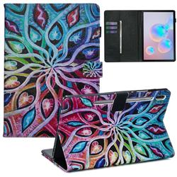 Spreading Flowers Folio Stand Leather Wallet Case for Samsung Galaxy Tab S6 10.5 T860 T865