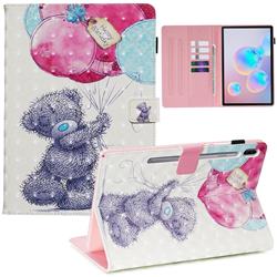 Gray Bear 3D Painted Leather Wallet Tablet Case for Samsung Galaxy Tab S6 10.5 T860 T865