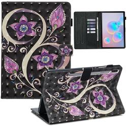 Peacock Flower 3D Painted Leather Wallet Tablet Case for Samsung Galaxy Tab S6 10.5 T860 T865