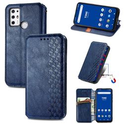 Ultra Slim Fashion Business Card Magnetic Automatic Suction Leather Flip Cover for Tone E21 - Dark Blue
