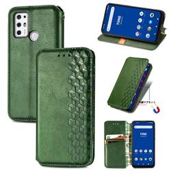 Ultra Slim Fashion Business Card Magnetic Automatic Suction Leather Flip Cover for Tone E21 - Green