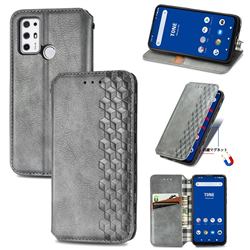 Ultra Slim Fashion Business Card Magnetic Automatic Suction Leather Flip Cover for Tone E21 - Grey
