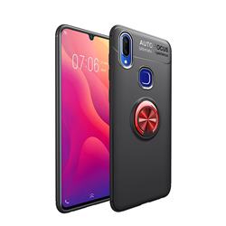 Auto Focus Invisible Ring Holder Soft Phone Case for vivo V11i - Black Red
