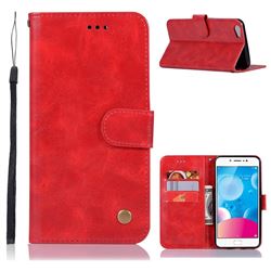 Luxury Retro Leather Wallet Case for Vivo V5 Lite(Vivo Y66) - Red