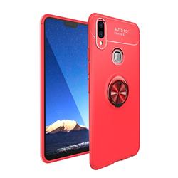 Auto Focus Invisible Ring Holder Soft Phone Case for Vivo V9 - Red