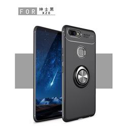 Auto Focus Invisible Ring Holder Soft Phone Case for Vivo X20 - Black