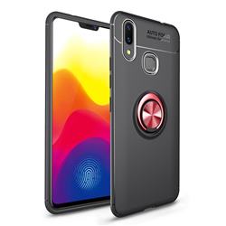 Auto Focus Invisible Ring Holder Soft Phone Case for vivo X21 - Black Red