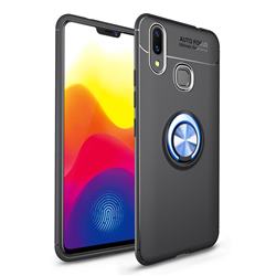 Auto Focus Invisible Ring Holder Soft Phone Case for vivo X21 - Black Blue