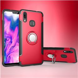 Armor Anti Drop Carbon PC + Silicon Invisible Ring Holder Phone Case for vivo X21 - Red