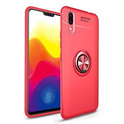 Auto Focus Invisible Ring Holder Soft Phone Case for vivo X21 UD - Red