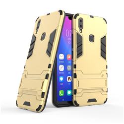 Armor Premium Tactical Grip Kickstand Shockproof Dual Layer Rugged Hard Cover for vivo X21i - Golden