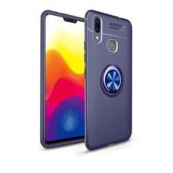 Auto Focus Invisible Ring Holder Soft Phone Case for vivo X21i - Blue