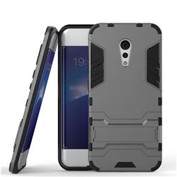Armor Premium Tactical Grip Kickstand Shockproof Dual Layer Rugged Hard Cover for Vivo Xplay6 - Gray