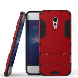 Armor Premium Tactical Grip Kickstand Shockproof Dual Layer Rugged Hard Cover for Vivo Xplay6 - Wine Red