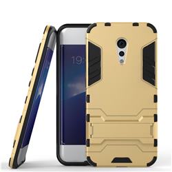 Armor Premium Tactical Grip Kickstand Shockproof Dual Layer Rugged Hard Cover for Vivo Xplay6 - Golden