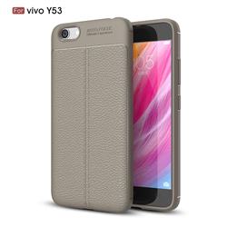Luxury Auto Focus Litchi Texture Silicone TPU Back Cover for Vivo Y53 - Gray
